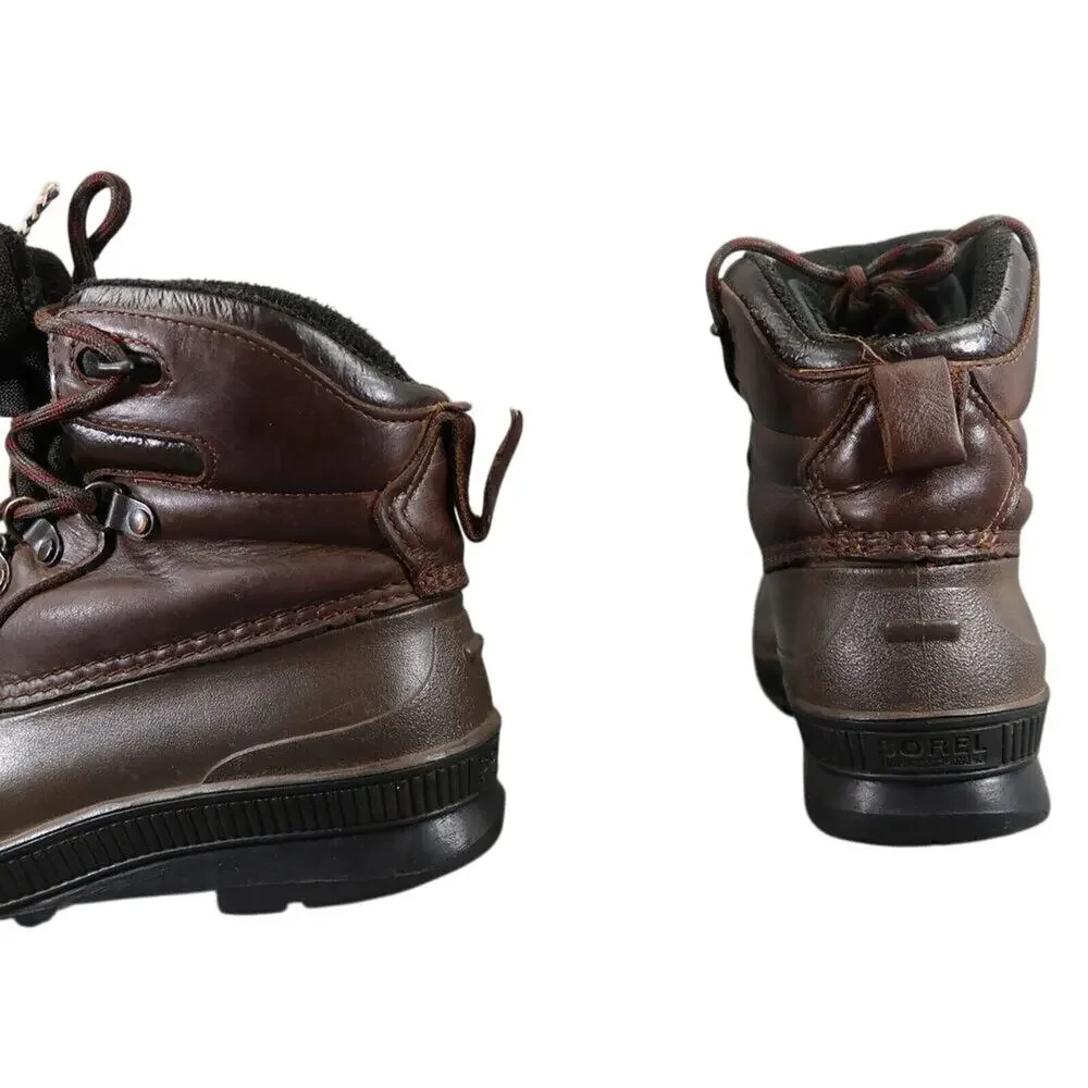 Sorel Shoes Womens 7 Boot Winter Snow Vintage Kaufman Leather Lace Up Lined Warm